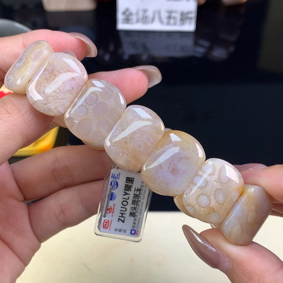 【闪购商品】颈饰未镶嵌硅化珊瑚（珊瑚玉）福利手牌（14号）