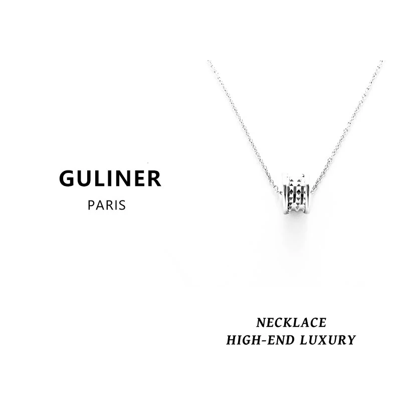 铜合金项链  GL 玫瑰刺圆环项链玫瑰银色高定轻奢设计师款 1104