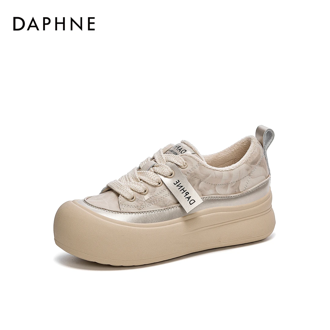 【宋茜代言】达芙妮新款舒适女鞋小白鞋轻便时尚百搭厚底增高休闲鞋