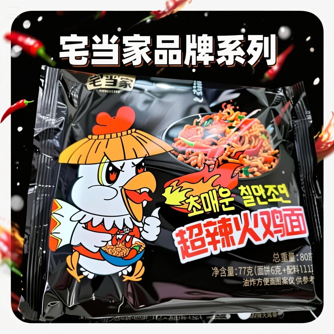 韩式风味火鸡面方便携带方便面袋装酷辣拌面速食爆辣