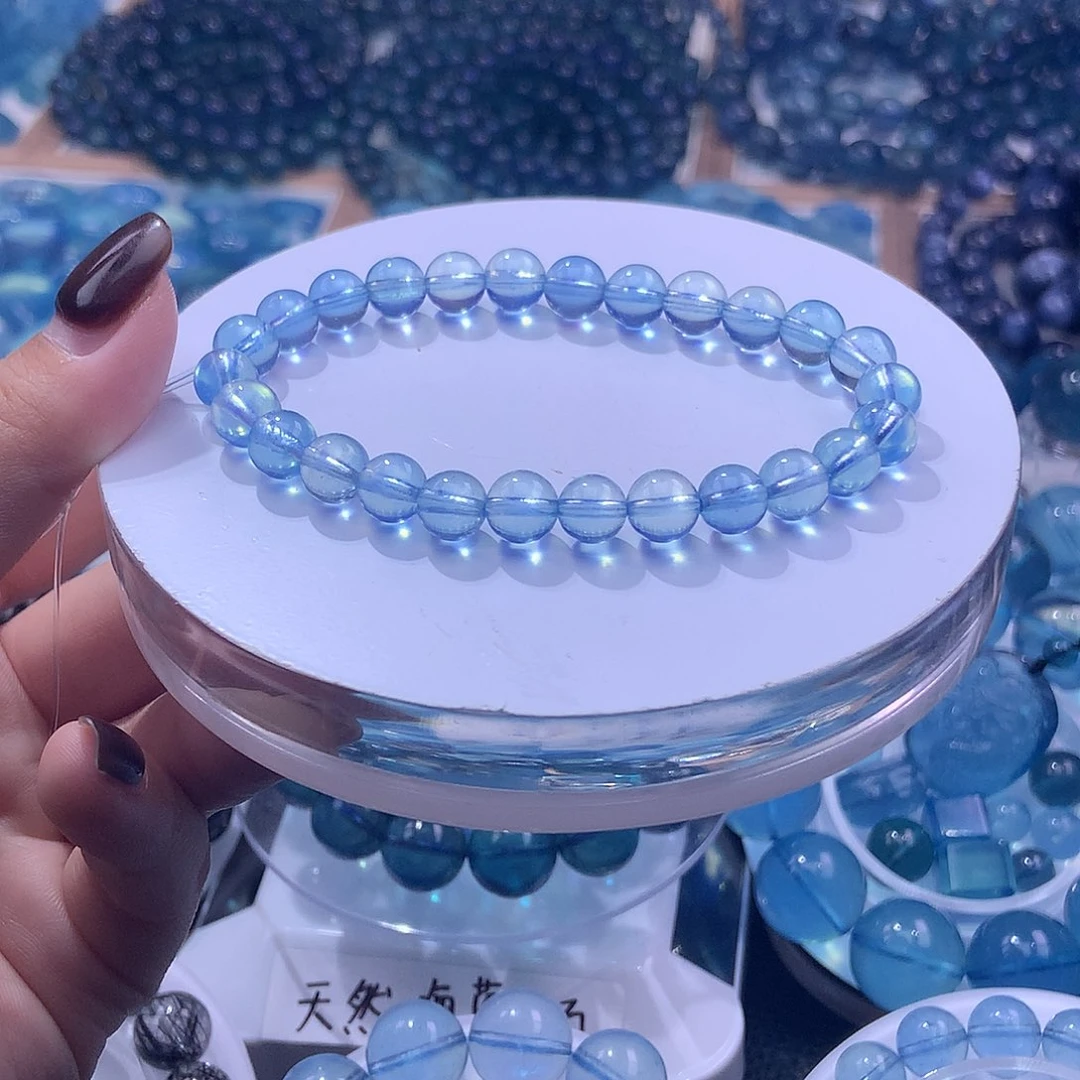 未镶嵌手串海蓝宝石圣蓝7mm【400元】要拍4件
