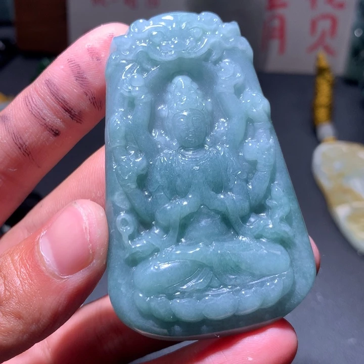 翡翠未镶嵌颈饰保真天然a货翡翠