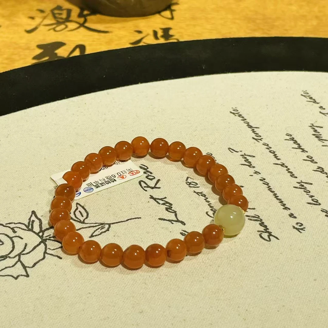 南红0.6糖料单圈手链/AZB0406