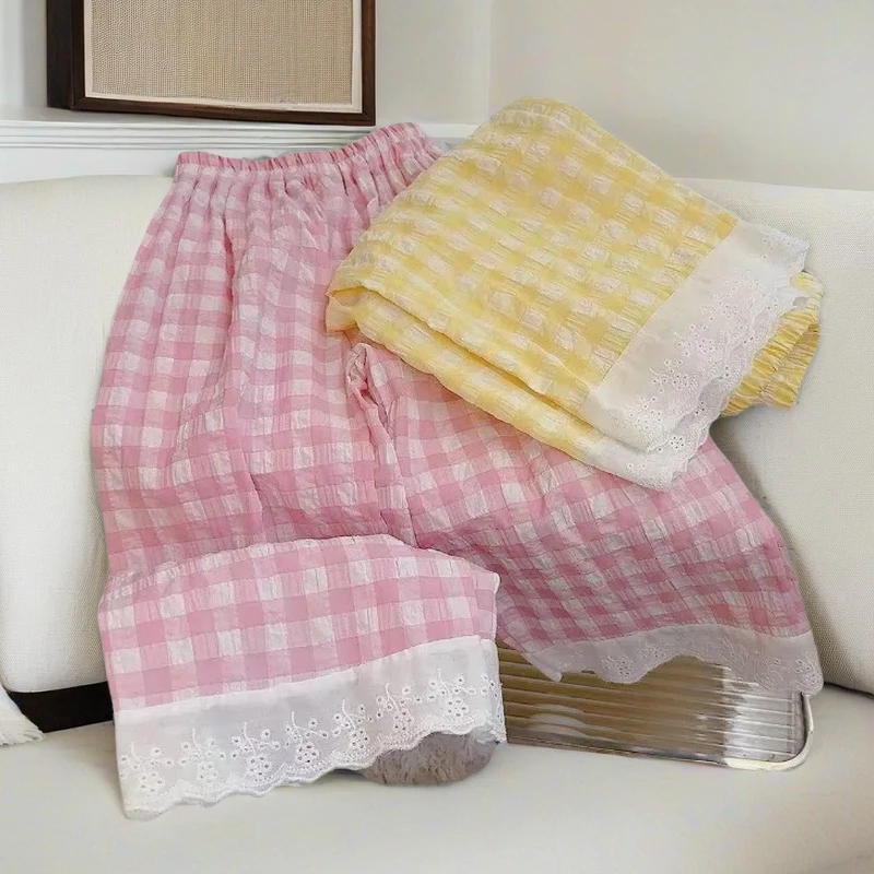 新款防蚊裤女宝薄款女童夏季裤子儿童轻薄宝宝透气蕾丝花边时尚