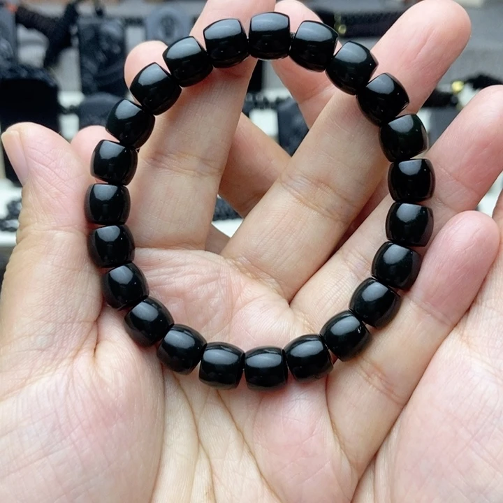 未镶嵌手链和田玉卡9直切手串 塔青