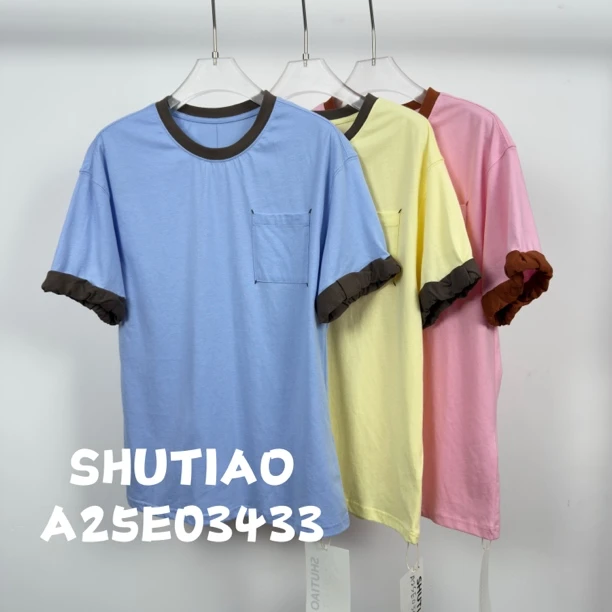 【SHUTIAO】2025夏季：新款小众设计款T恤A25E03433