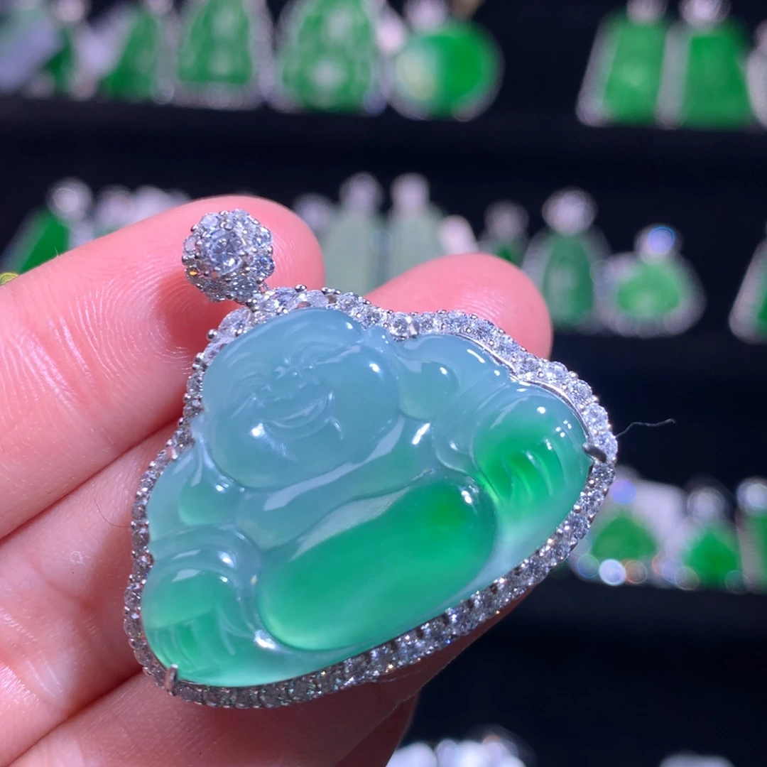 【闪购商品】颈饰银S925镶嵌翡翠天然翡翠