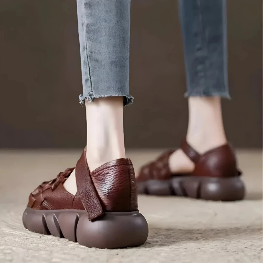 编织时装凉鞋女2025夏季新款百搭休闲凉鞋防滑平底沙滩凉鞋