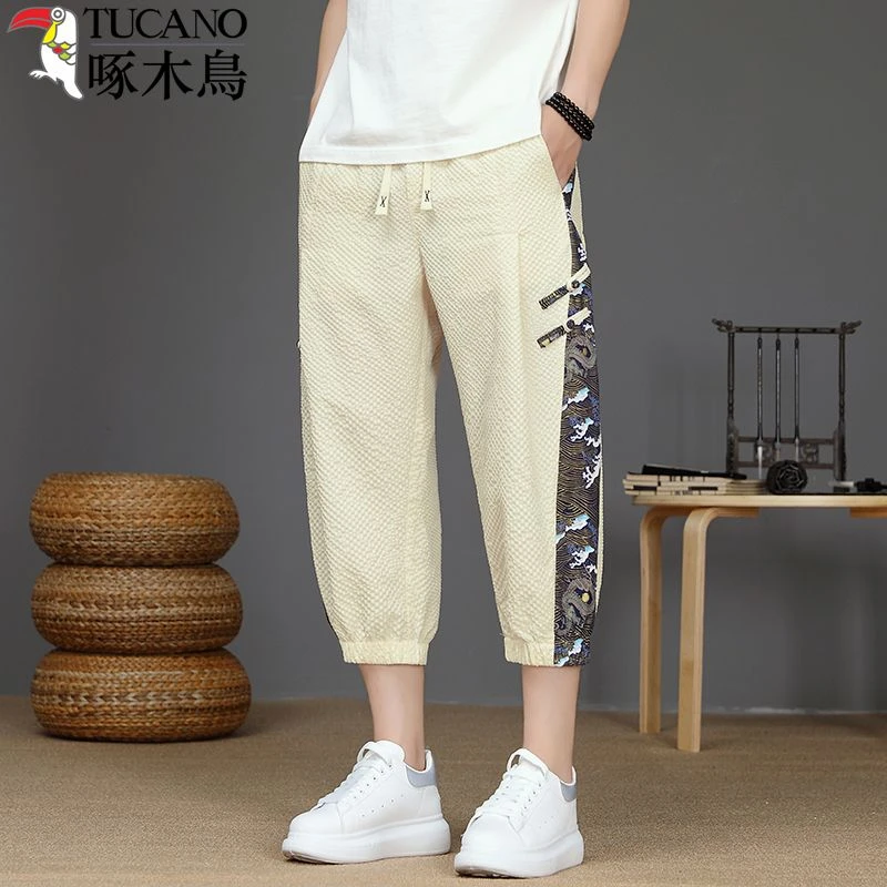 中国风短裤男士夏季七分裤国潮复古新中式休闲裤潮流薄款大码裤子