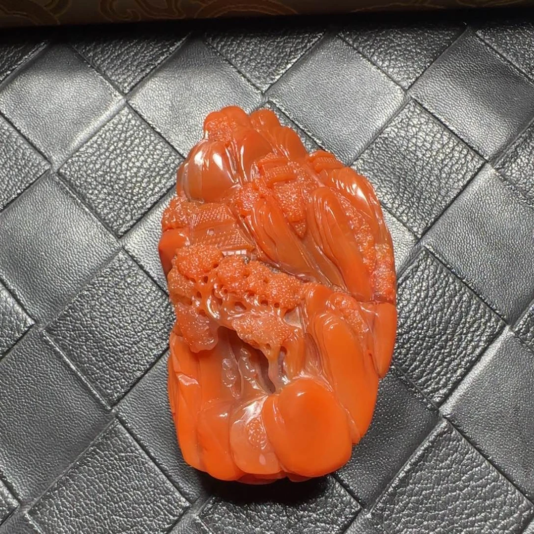 南红玛瑙未镶嵌山水摆件