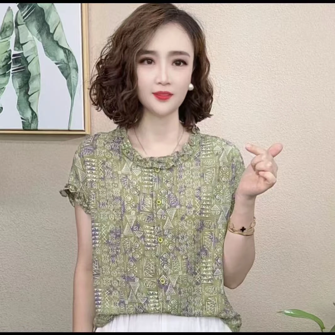 2025新款夏季洋气宽松减龄气质百搭设计感短袖T恤#76187