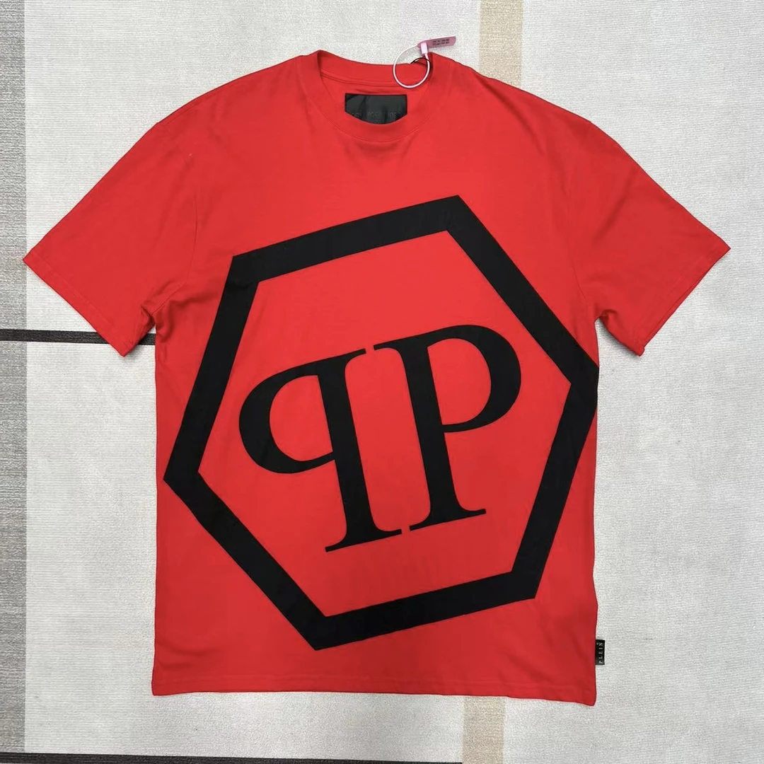 全新未使用 Philipp Plein 圆领几何短袖四季通用常规款T恤