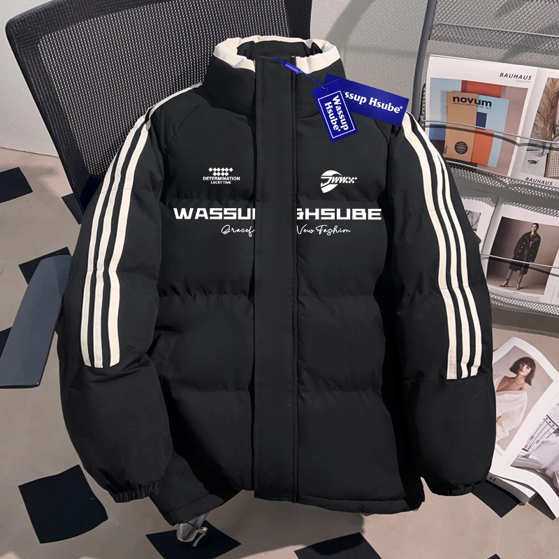WASSUP HSUBE潮牌重磅冬季2025新款棉服外套男士加绒保暖面包服潮