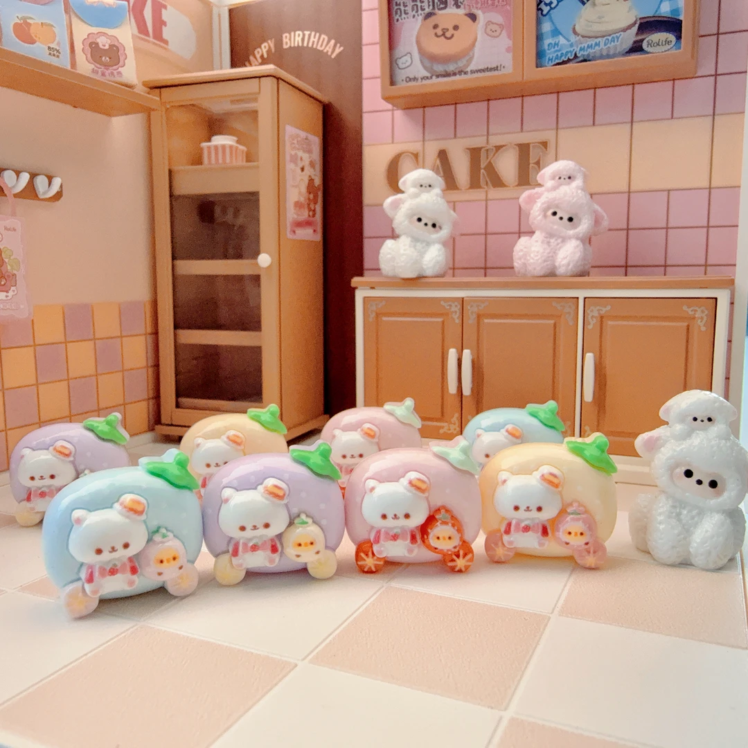 【雨的创意-小熊鸡仔草莓车定制款】树脂diy饰品创意配件
