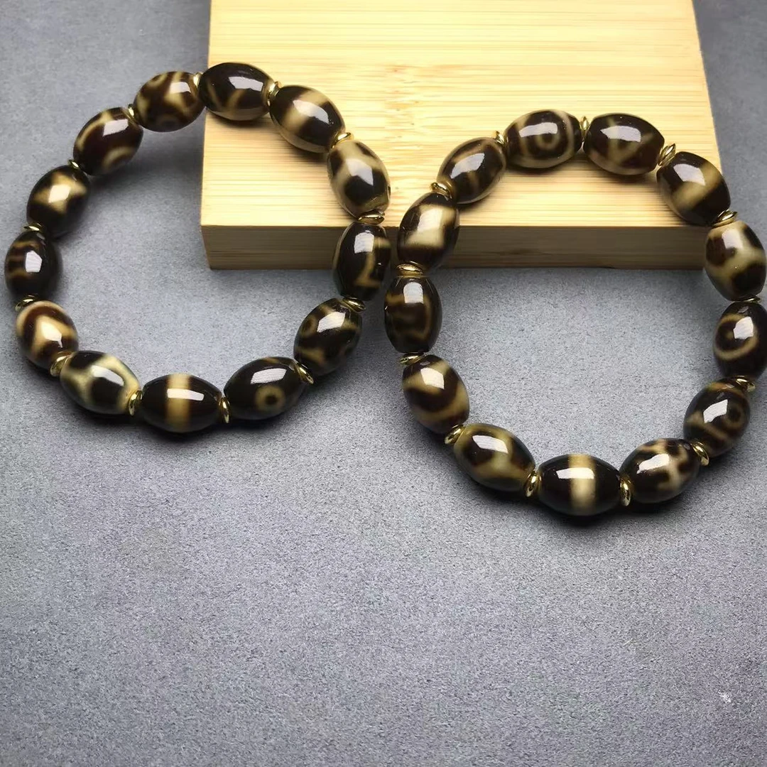 三品臻选-LP黑金多宝玛瑙手串A01H180-约14*10mm-多样性发一件
