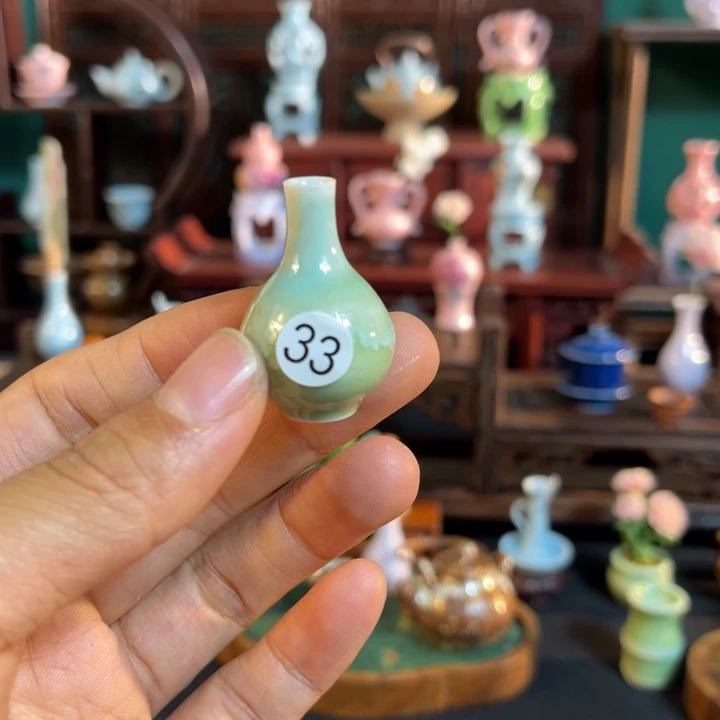 摆件微陶老王迷你花瓶