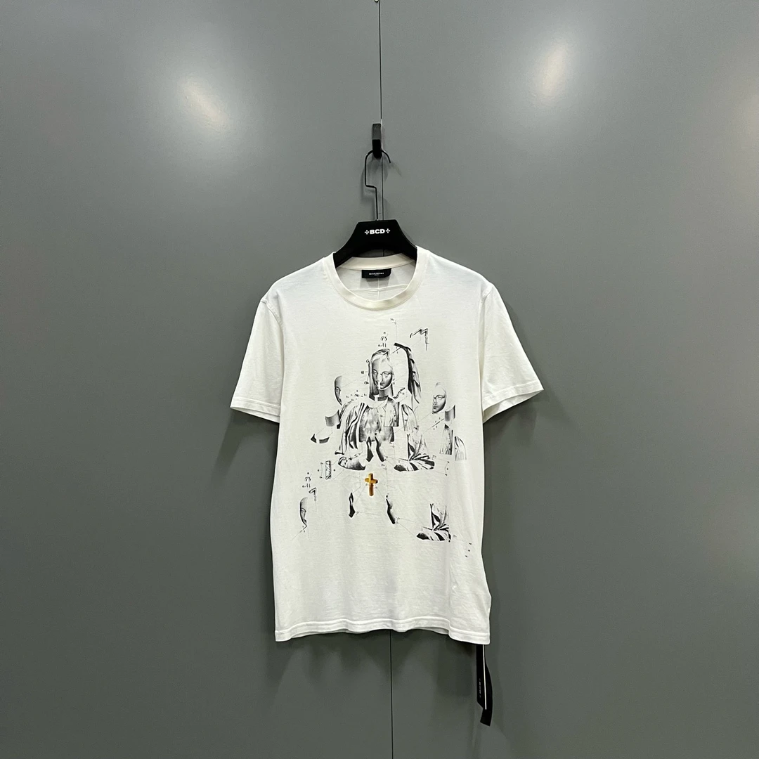 95新 Givenchy/纪梵希 （ll）胸前涂鸦短袖 M码/95新305580染色