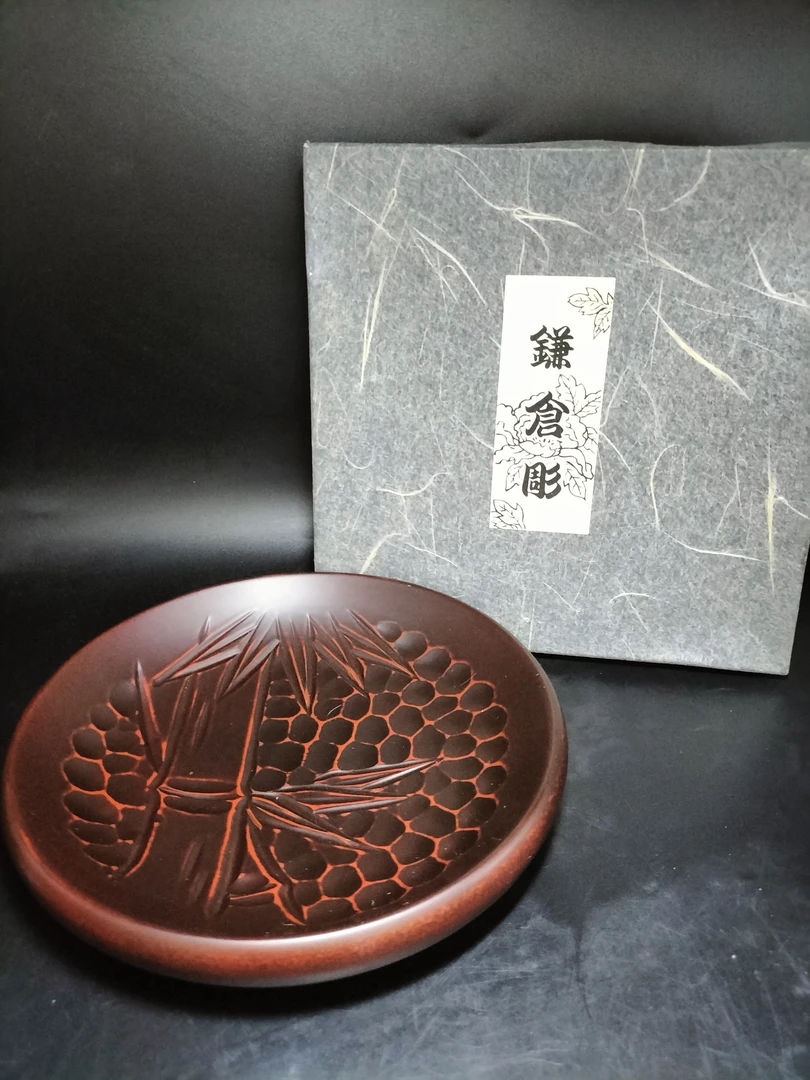 廉仓雕木雕竹子茶托 01/100-1雕刻纯手工复古全手工