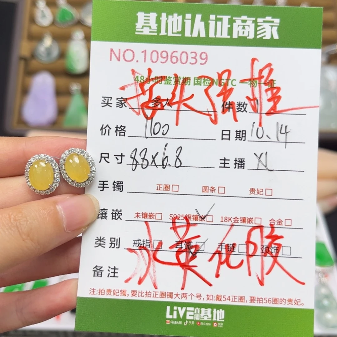 翡翠银S925镶嵌耳饰多人