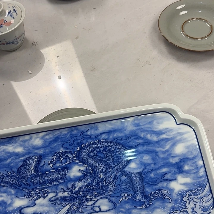 瓷片墨龙吸水干泡台景德镇