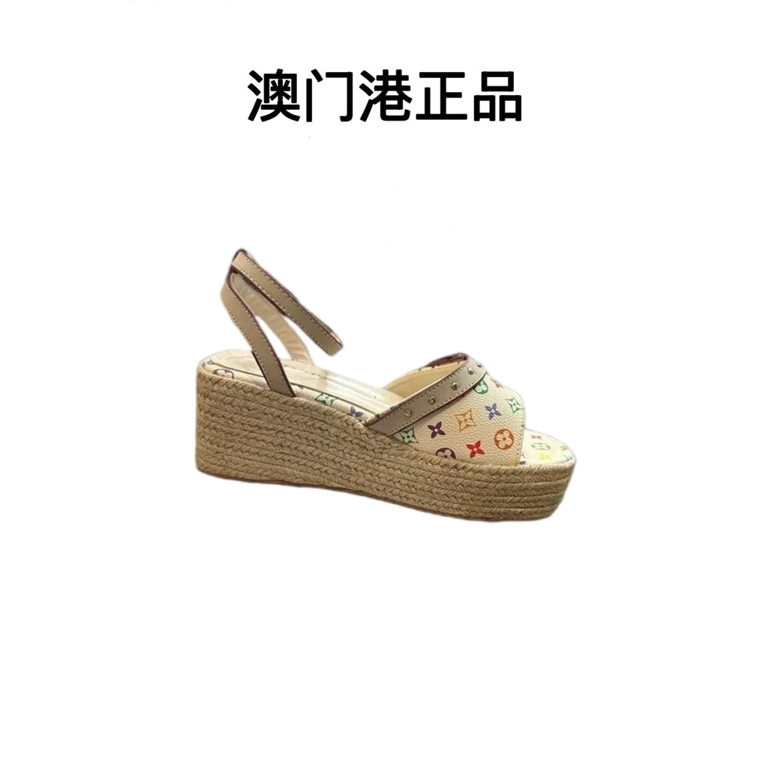 【澳门港正品】2025年夏季新款编织厚底凉鞋620