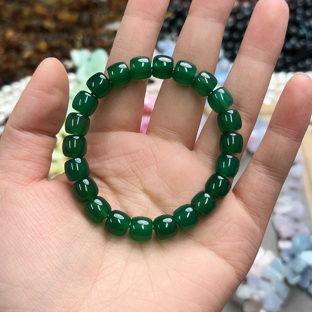 玛瑙/玉髓未镶嵌珠宝半成品卡9绿玛老型一圈