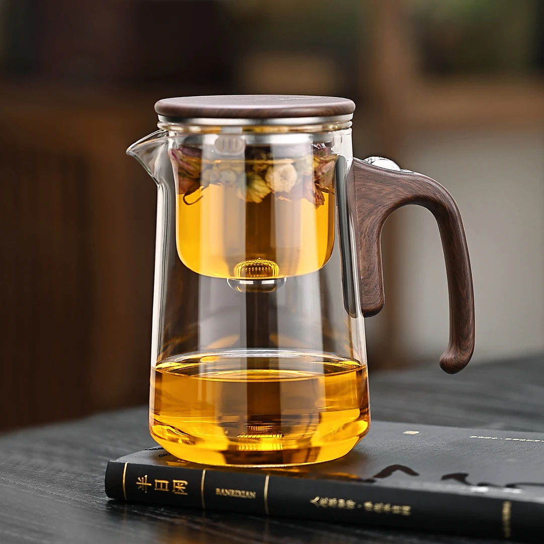 高档玻璃飘逸杯泡茶壶茶水分离泡茶杯家用耐热茶具办公懒人冲茶器