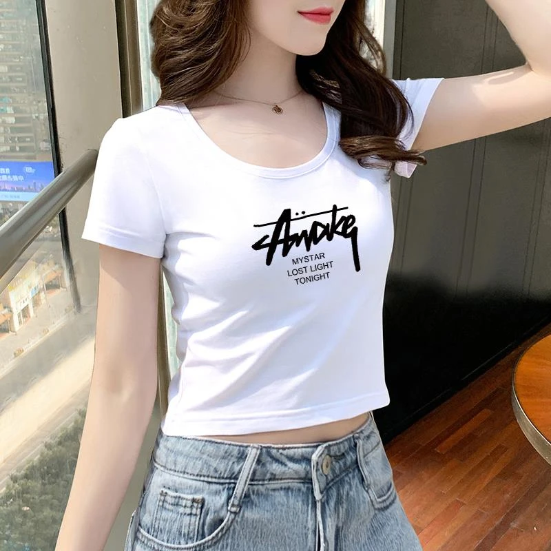 短袖防晒衫女短款黑色设计感小众2025年夏季高腰薄款露脐上衣女