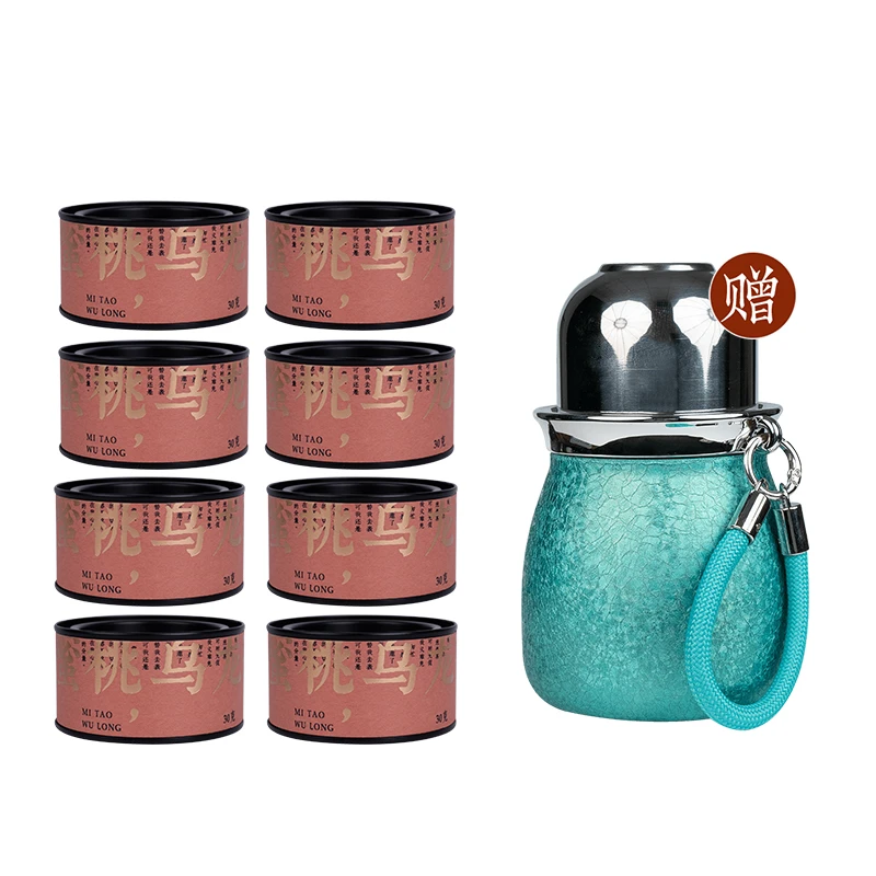 蜜桃乌龙茶8罐  福禄杯绿色1个