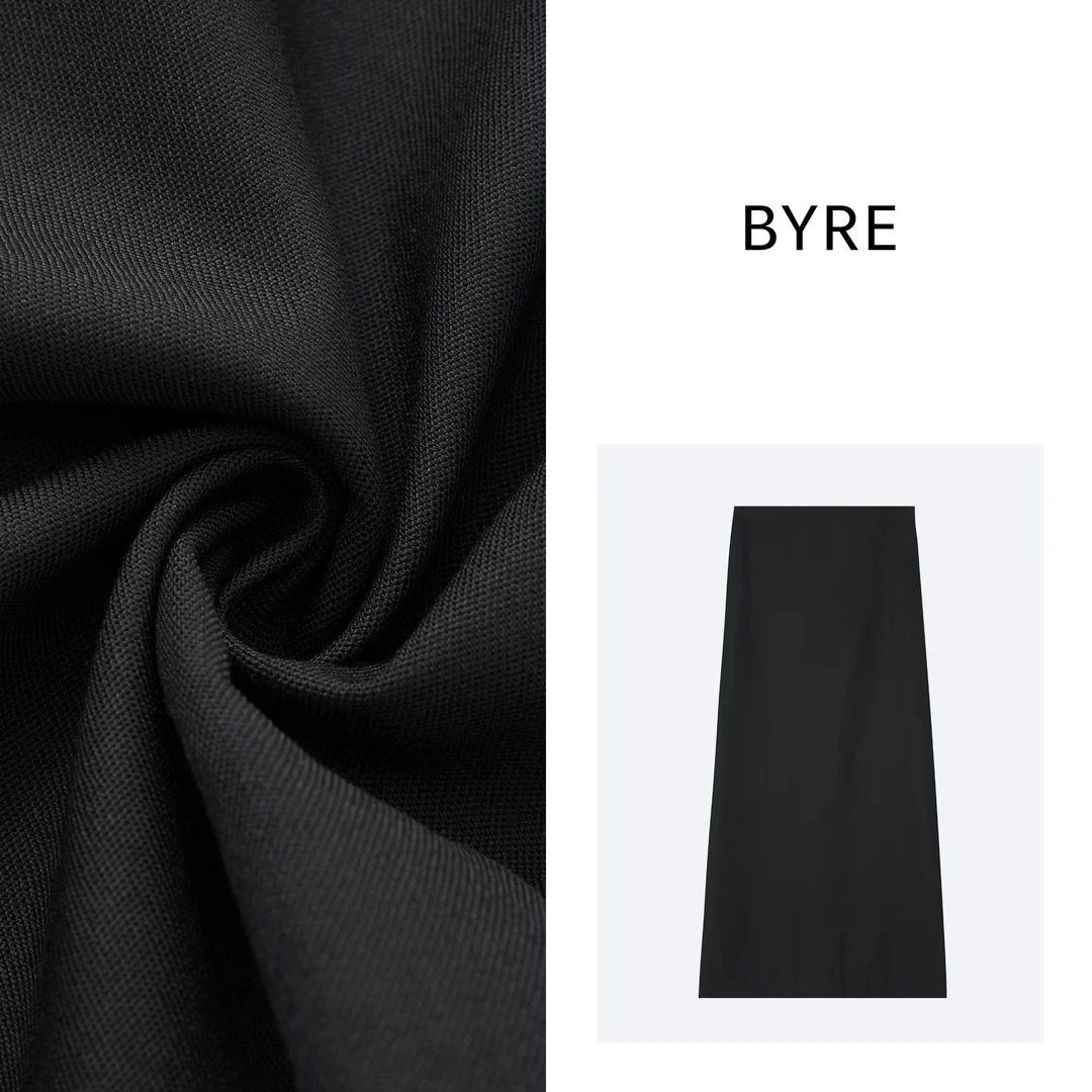 BY330 黑色后开叉半裙【干洗】