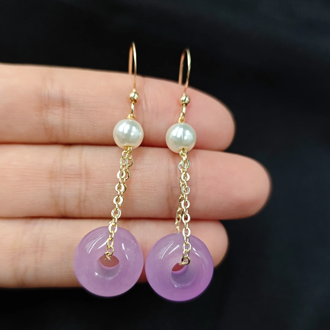 轻奢浪漫紫玛瑙设计耳坠A28-176赠礼盒（多样性发）