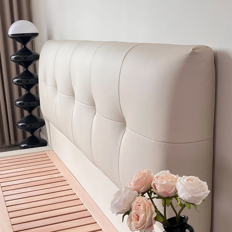 佛山工厂 榉木排骨架像素皮床奶油风现代简约主卧大床轻奢家用