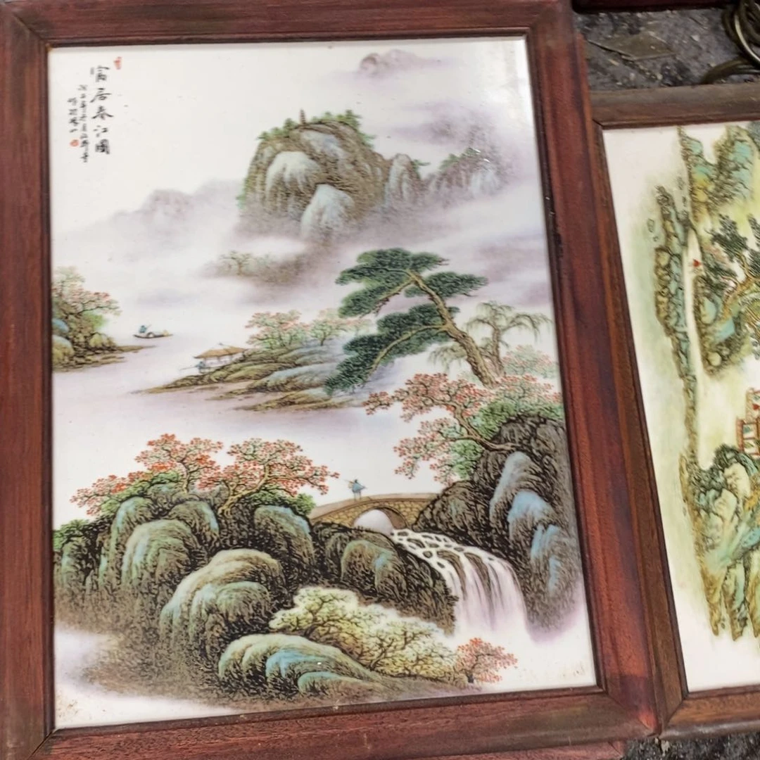 瓷片37*28*1景德镇瓷板画柴窑烧制