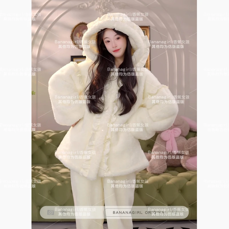 Bananagirl【辛德瑞拉】睡衣女秋冬循环蓄温速暖宽松套装家居可外穿