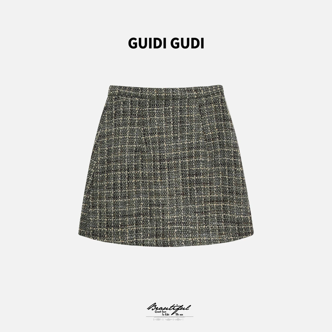 GUIDI GUDI【永恒之森】黄加蓝重工气质高定设计短半裙 Q9511504H