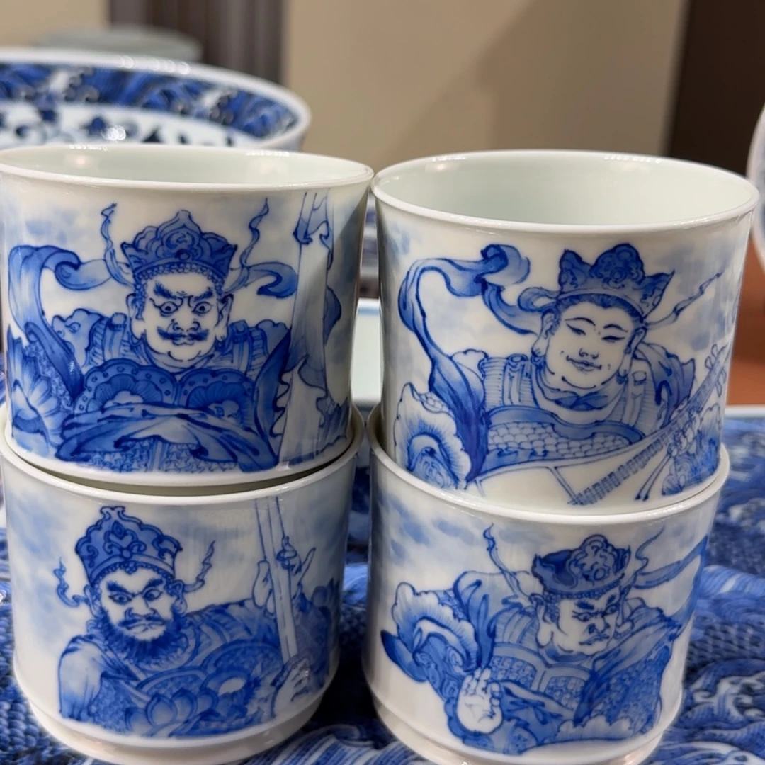 摆件四大天王马蹄主人杯一套