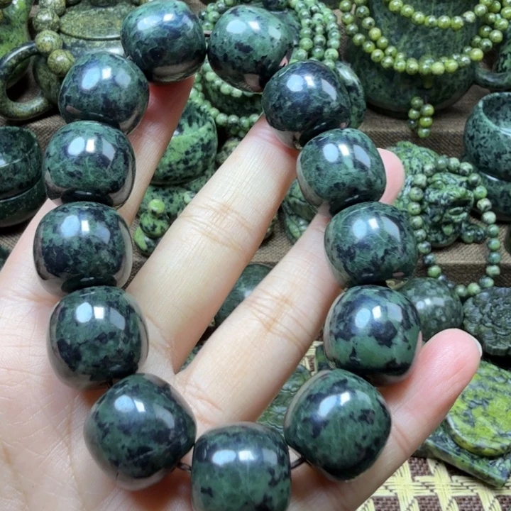 蛇纹石玉未镶嵌药王石能量养生产品