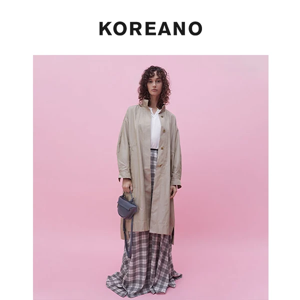 【KOREANO】春秋驼色立领收腰风衣  FW43840