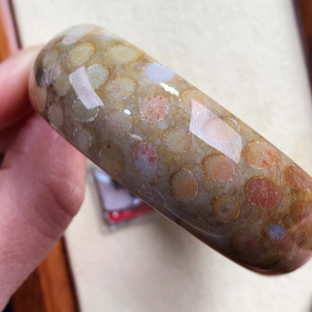 硅化珊瑚（珊瑚玉）未镶嵌73号51.5圈草莓花花