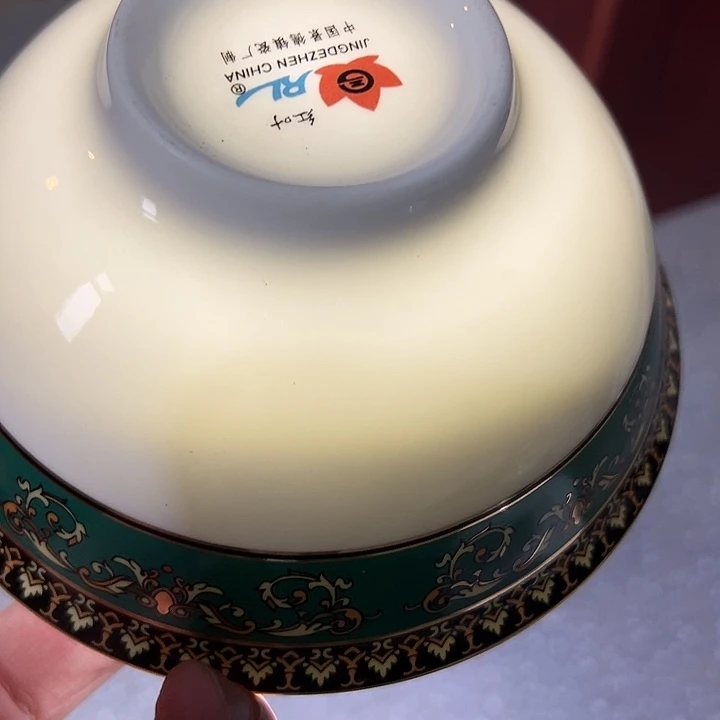 琉璃手工艺品绿金富贵老标五寸陶瓷