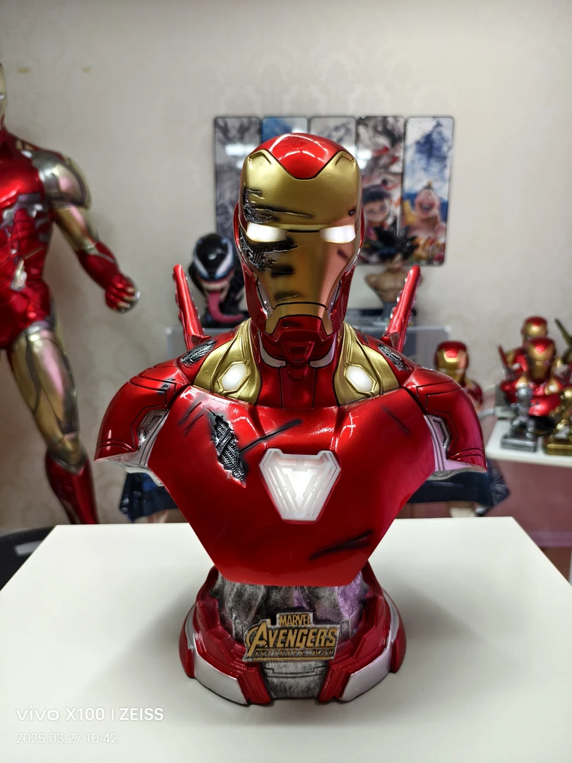复仇者联盟钢铁侠战损MK50胸像手办模型发光带胸灯男朋友生日礼品