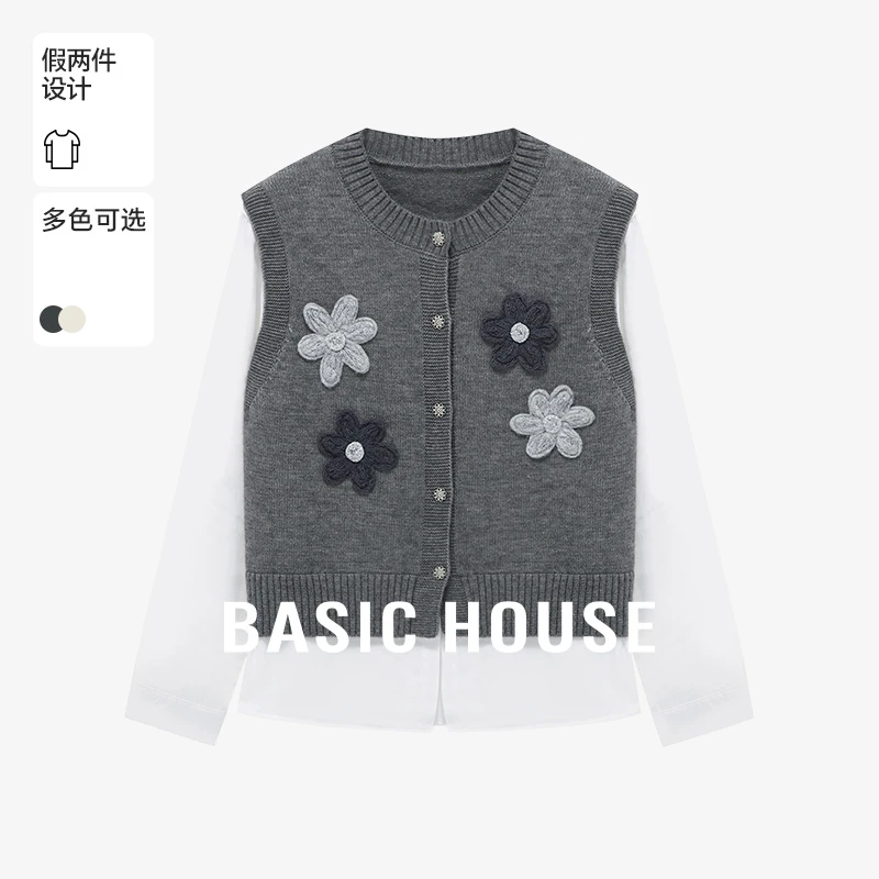 Basic House/百家好女装时尚百搭休闲女士毛衣-B0625H5E812