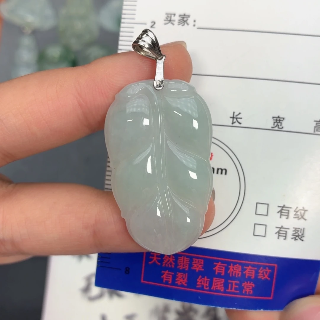 翡翠未镶嵌颈饰叶子