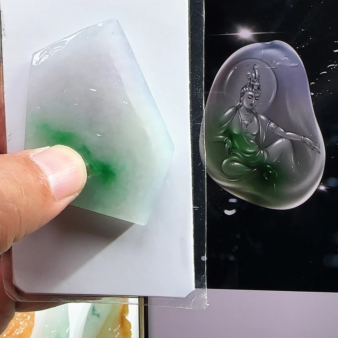 定制翡翠未镶嵌缅甸天然A货翡翠含老师工艺