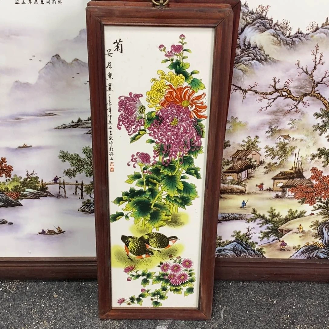 瓷片55*21 景德镇瓷板画柴窑烧制