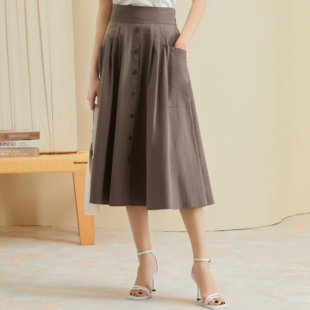 姚领YAOLY夏藏青色半裙825K21052