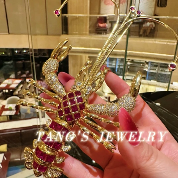 铜合金胸针 收藏|气场全开大龙虾中古Vintage复古胸针ins