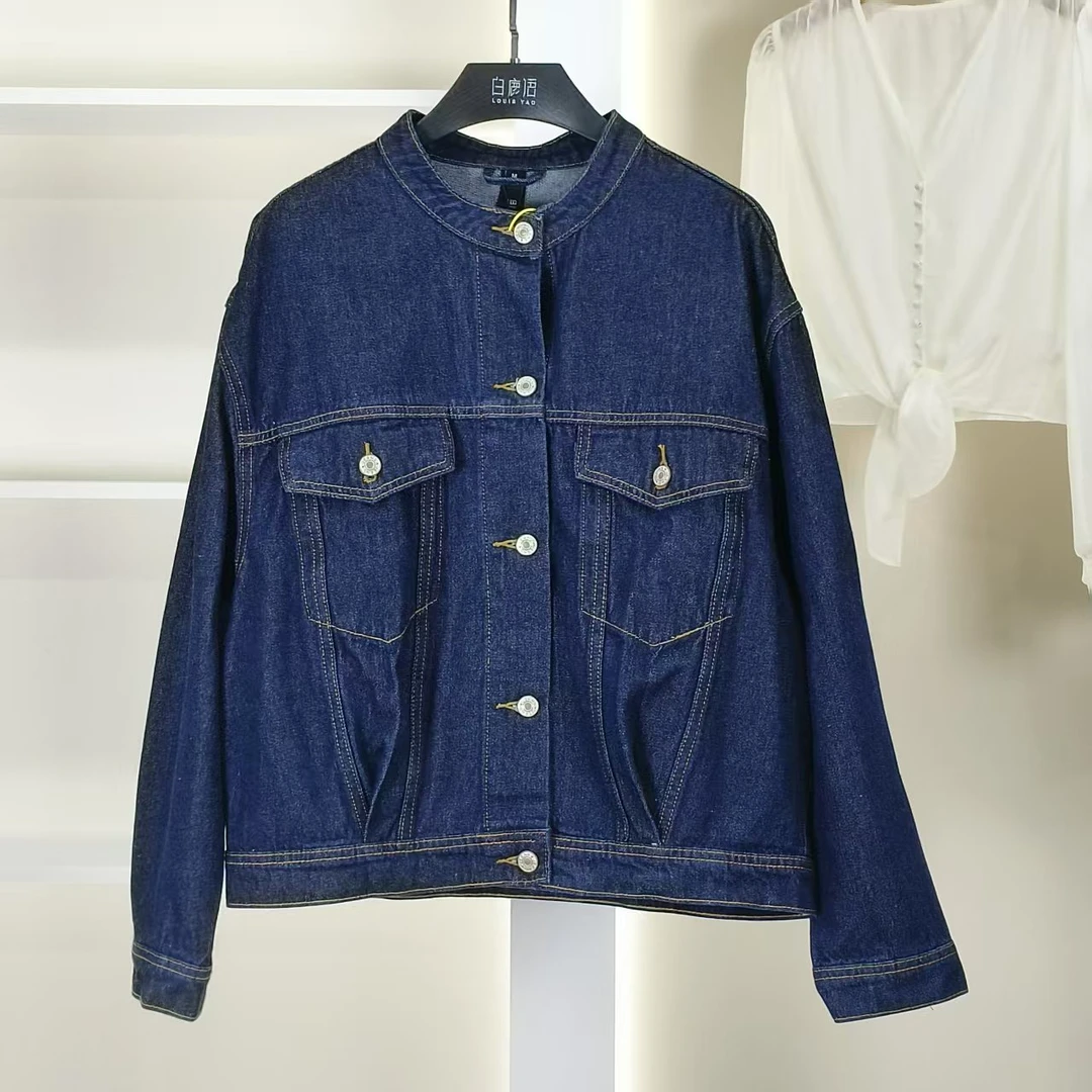 麦迪尚品【白LY】50407107简约百搭牛仔外套春秋女装专柜正品