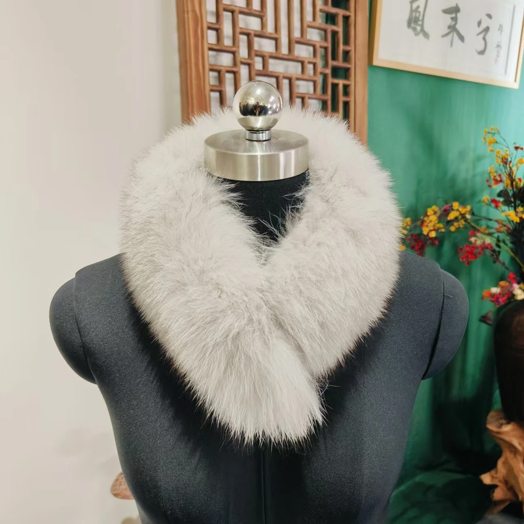 凤徕兮私人定制灰白色毛毛围脖（灰色）