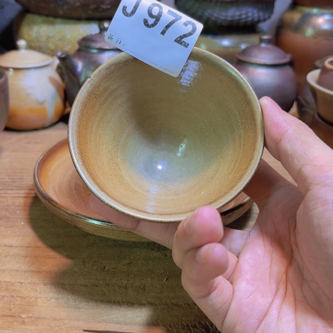 纯手工制作工艺（柴烧）裸烧纯手工制作柴烧杯972